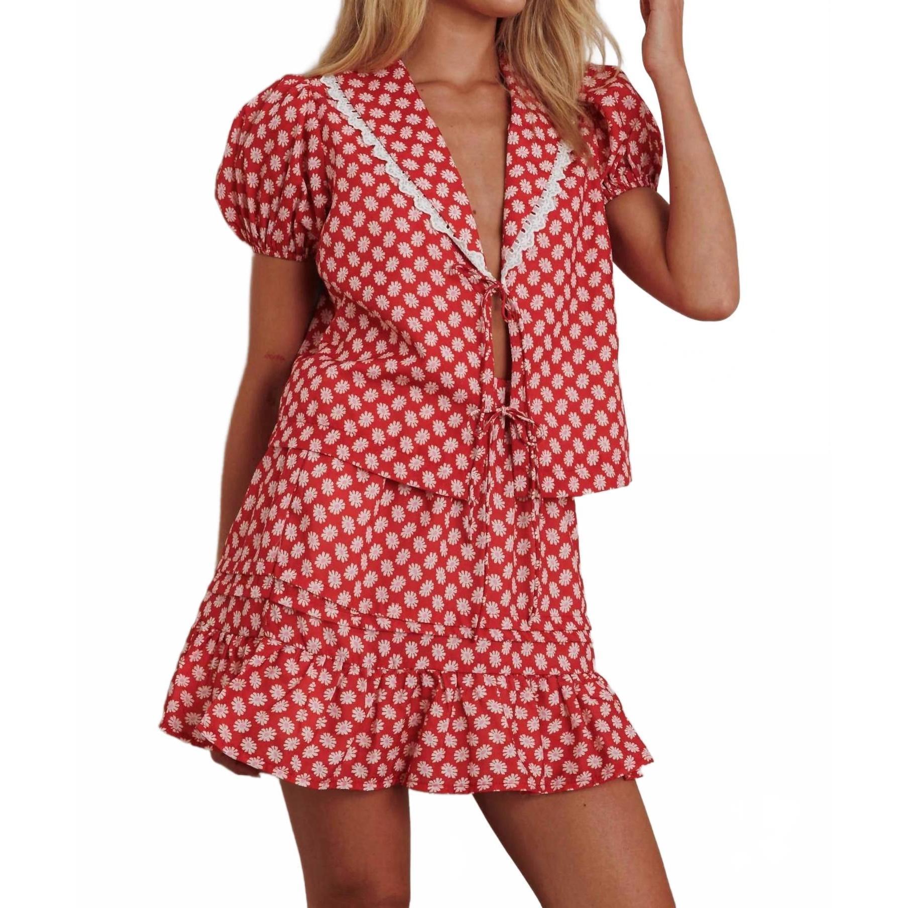 New One And Only Collective Women's Jorina Skirt In Red